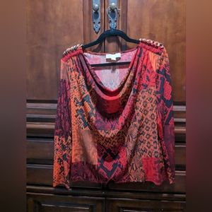 Michael Kors red snake print chain detail top size medium